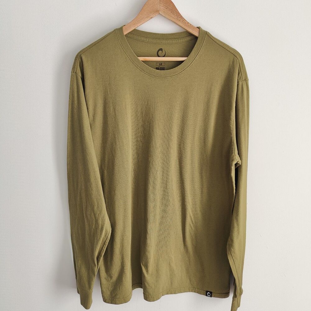 Origin Maine Green Core Tee Shirt Mens Size Large Long Sleeve Made In USA